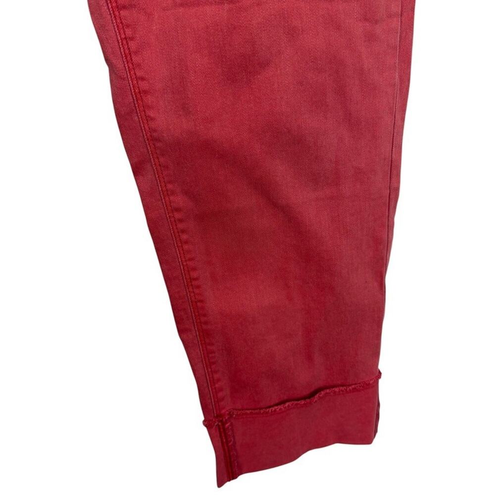J Jill Authentic Fit Cropped Denim Red Wash Jeans Stretch Cuffed Womens sz 12 - Picture 7 of 16